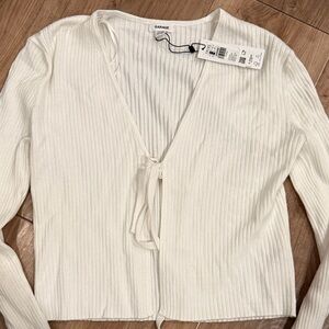 Garage Ivory Ribbed Knit Top